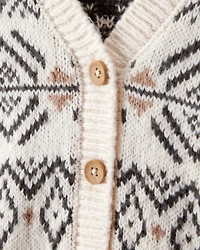 Baby Girl Fair Isle Long-Sleeve Cardigan Sweater - Ivory