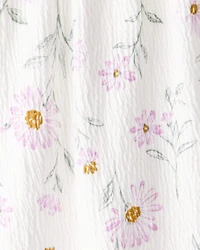 Baby Girl Floral Gauze Dress - White