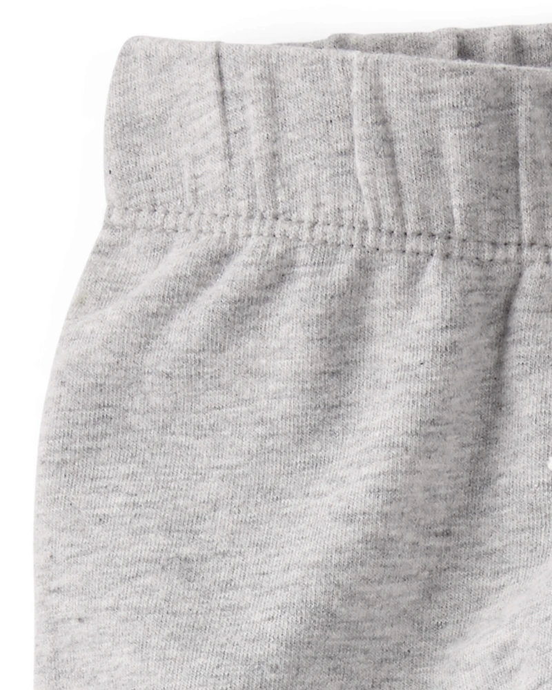 Baby 2-Pack Organic Cotton Pants in Heather Grey & Deep Teal