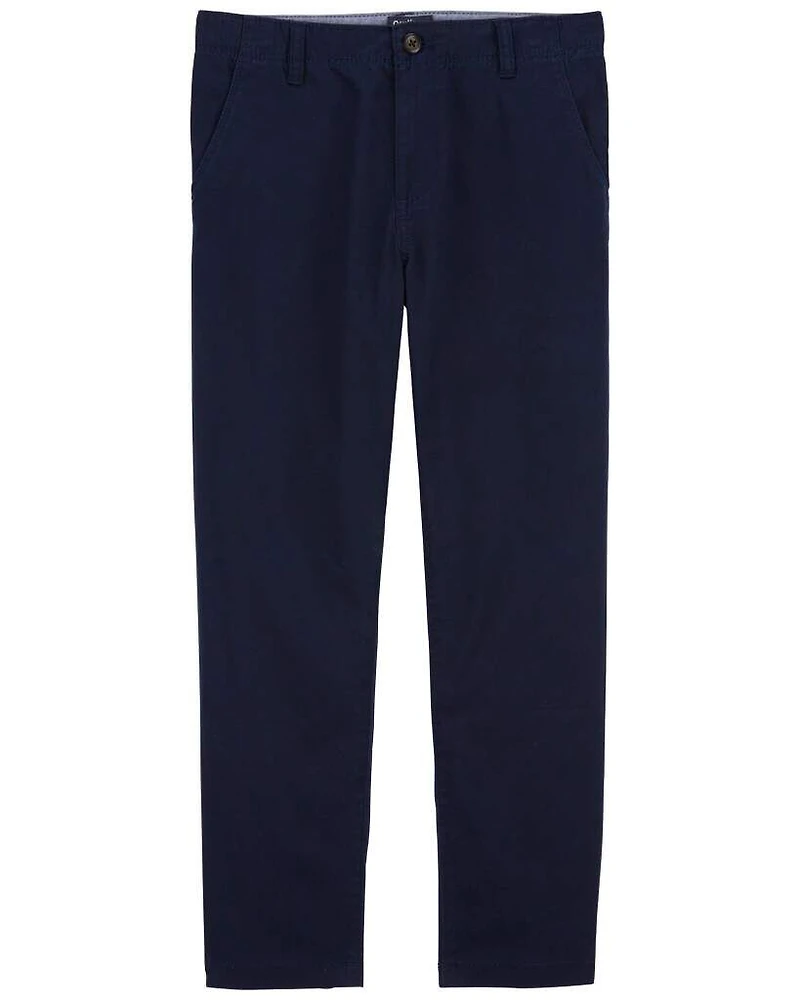 Boys Husky Fit Stretch Chino Pants - Navy
