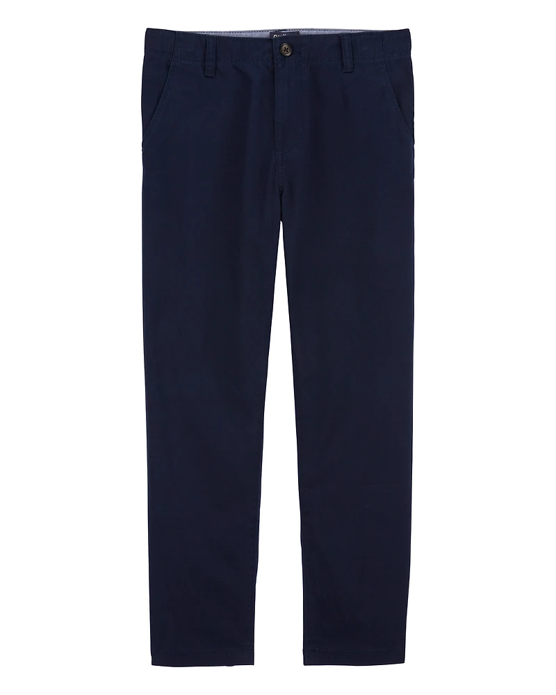 Boys Husky Fit Stretch Chino Pants - Navy