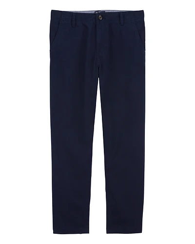 Boys Husky Fit Stretch Chino Pants - Navy