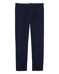 Boys Husky Fit Stretch Chino Pants - Navy