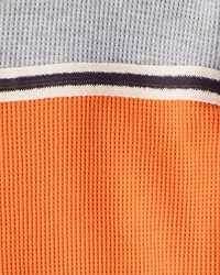 Boys Colorblock Thermal Long-Sleeve Tee - Orange/Grey