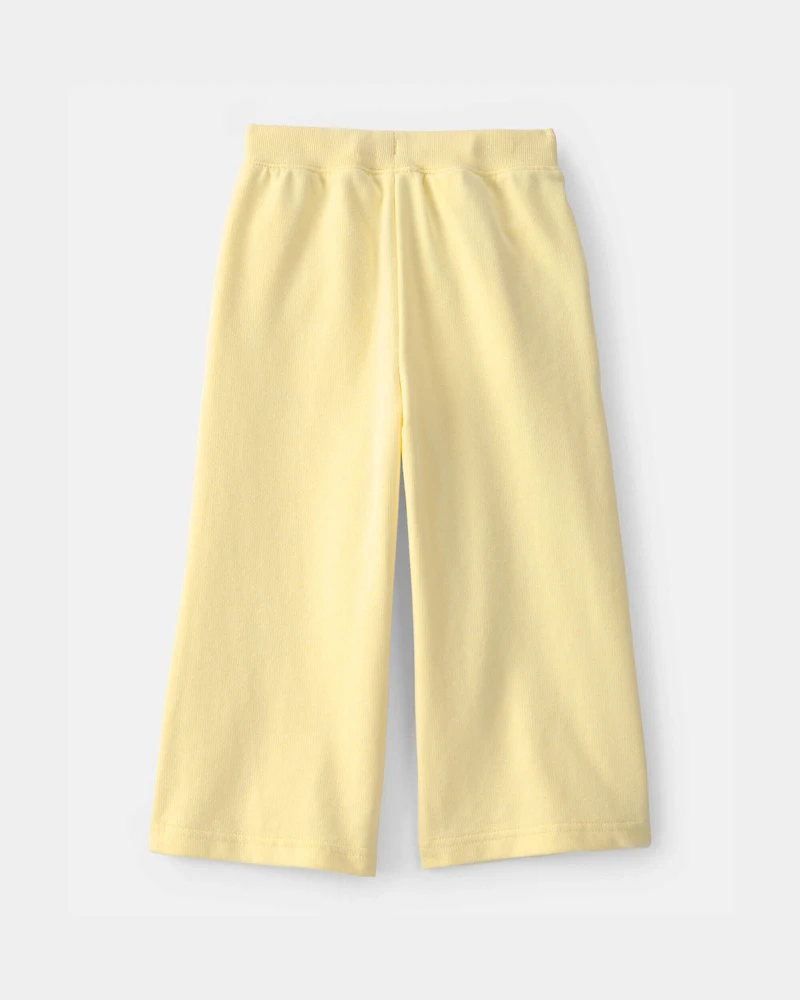 Toddler Girl French Terry Wide-Leg Pants - Yellow