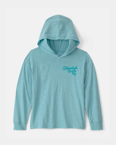 Boys New York Sports Long-Sleeve Hooded Tee - Blue