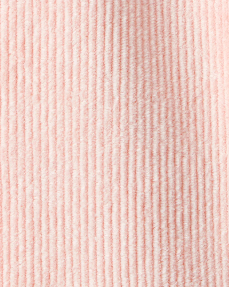 Baby Girl Ribbed Velour Pant - Pink