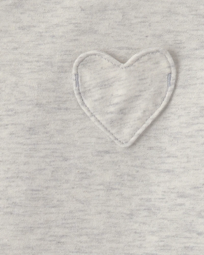 Toddler Girl Heart Long-Sleeve Top - Grey
