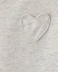 Toddler Girl Heart Long-Sleeve Top - Grey