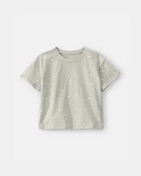 Toddler Girl Floral Relaxed Top - Green