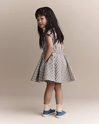 Toddler Girl Avenue Twirl™ Scalloped Dress in Gingham - Grey