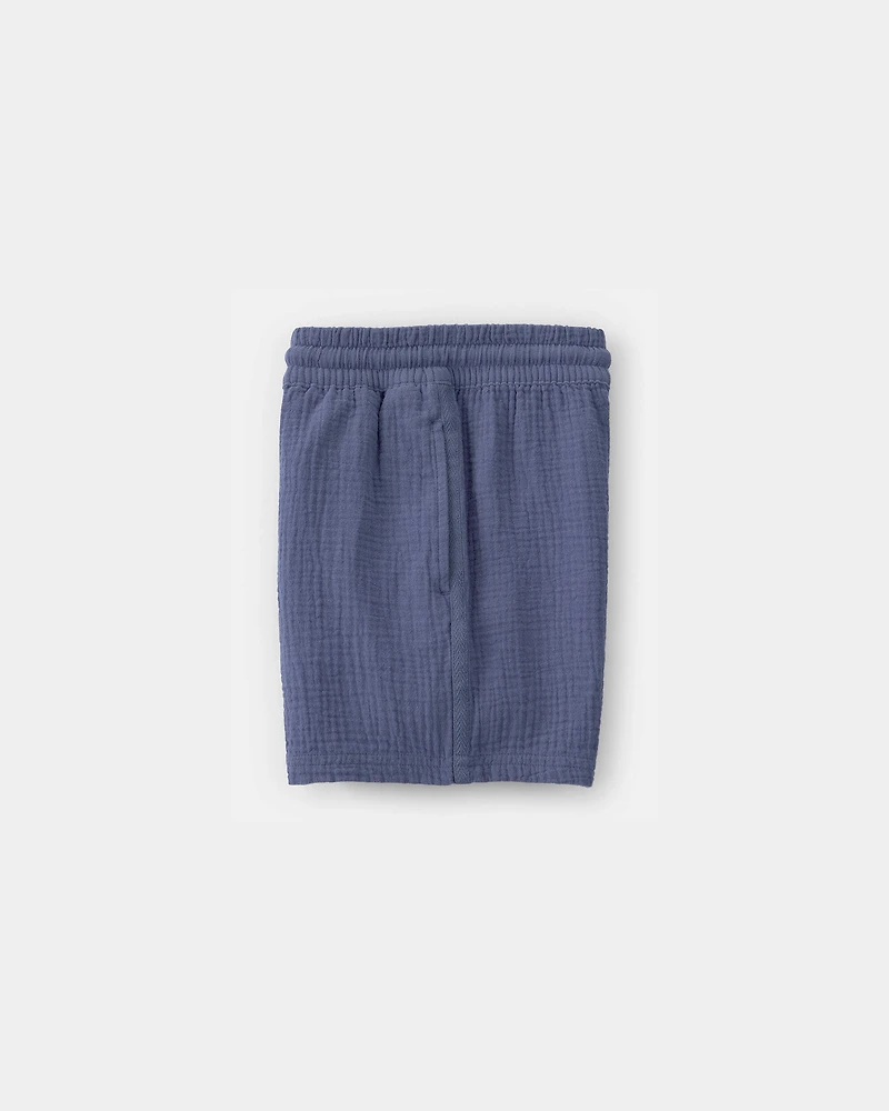 Boys Gauze Shorts - Blue