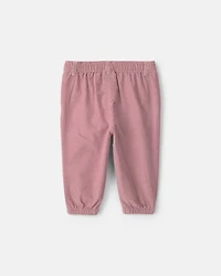 Baby Girl Floral Corduroy Baggy Pants - Purple