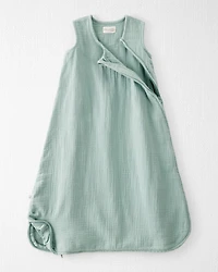 Baby Organic Cotton Gauze Wearable Blanket in Green