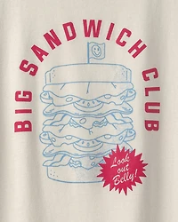 Boys 'Big Sandwich Club' Graphic Tee - Ivory