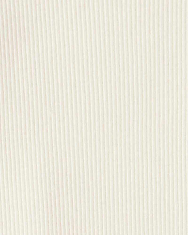 Toddler Girl Hickory Stripe Knit-Like Denim Jumper Set - Blue/Cream