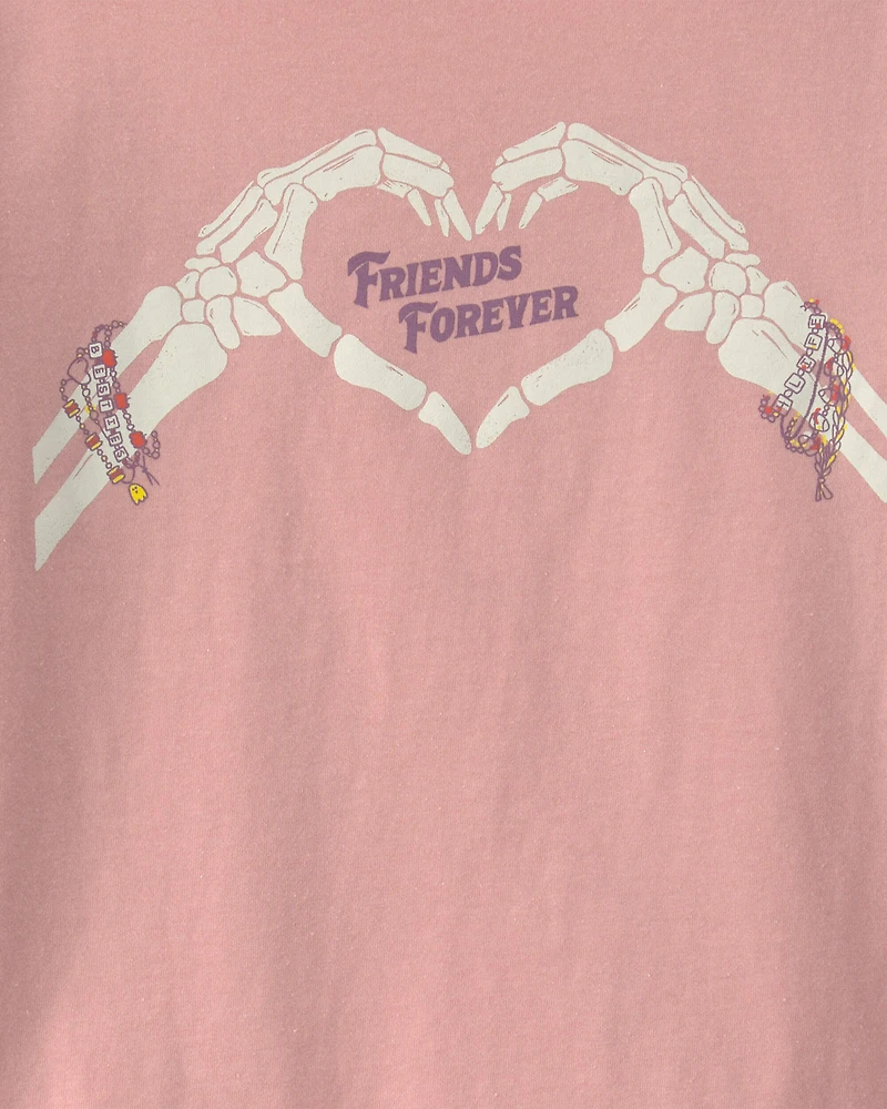 Girls 'Friends Forever' Halloween Long-Sleeve Graphic Tee - Pink