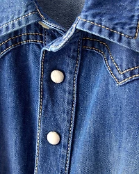 Toddler Girl Cotton Long-Sleeve Denim Dress - Blue