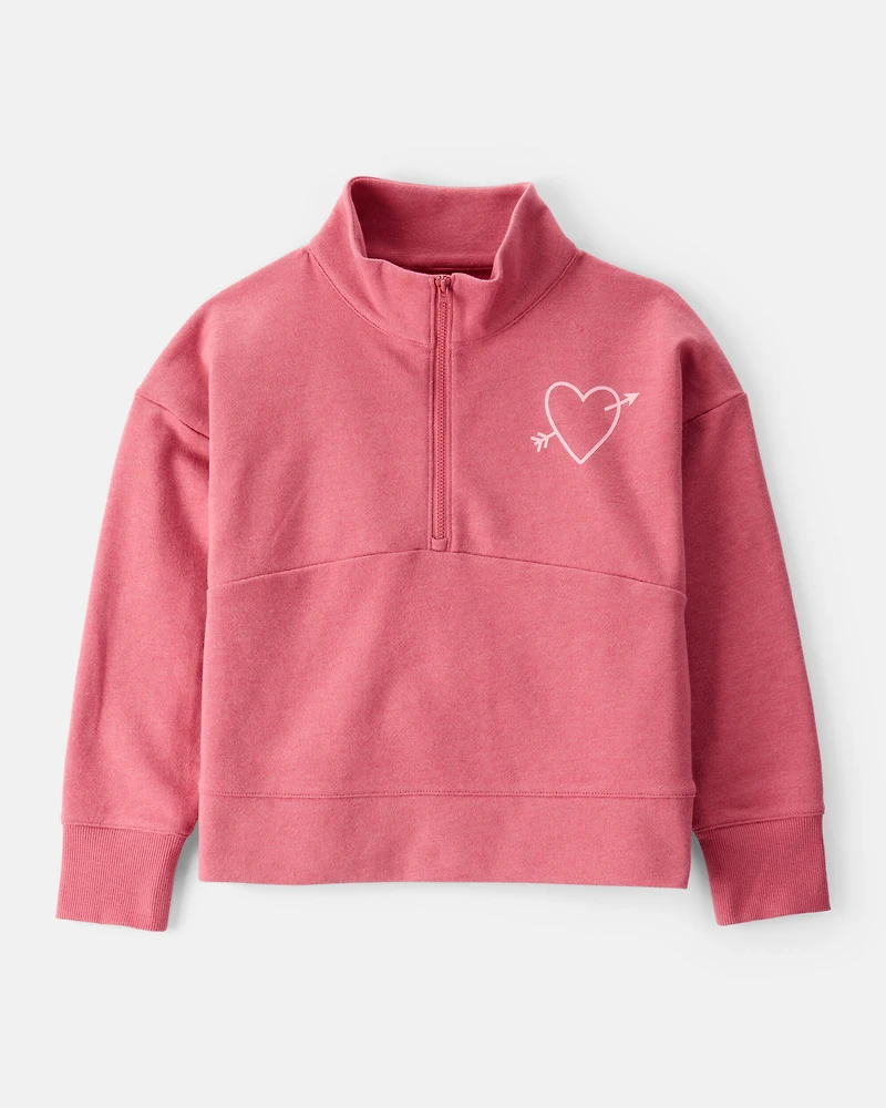 Girls 2-Piece Heart Print Hoodie & Joggers Set - Pink