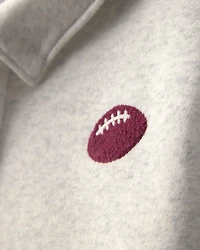 Baby Boy 2-Piece Football Fleece Henley Top & Pant Set - Cream/Burgundy