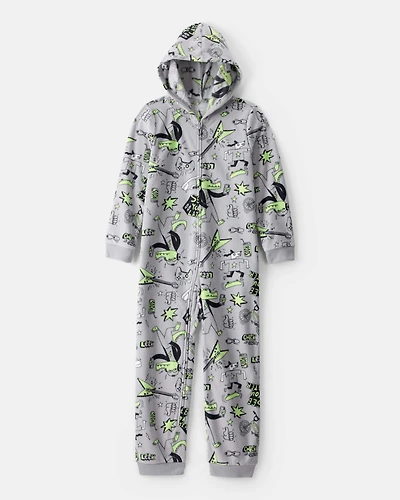 Boys Alligator Fleece Loose Fit 1-Piece Pajamas