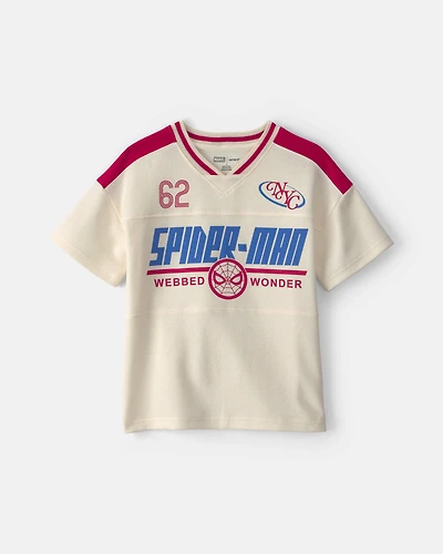 Boys ©Marvel Spiderman Short-Sleeve Jersey - Cream