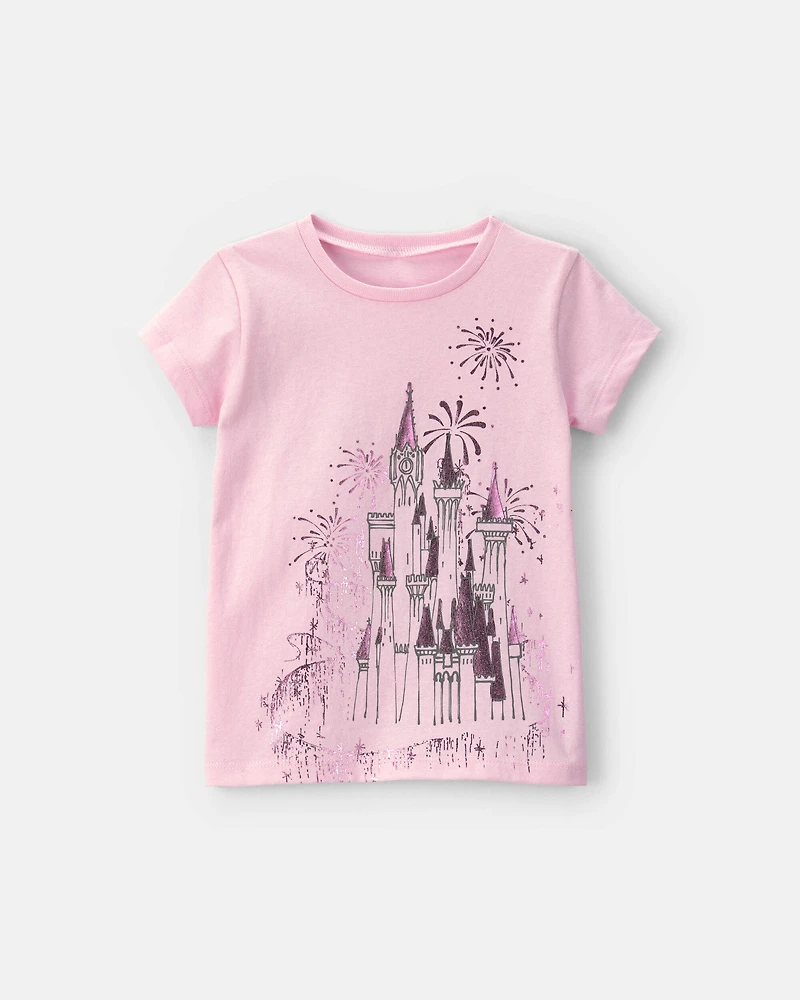 Girls Toddler Girl Disney© Castle Graphic Tee - Pink