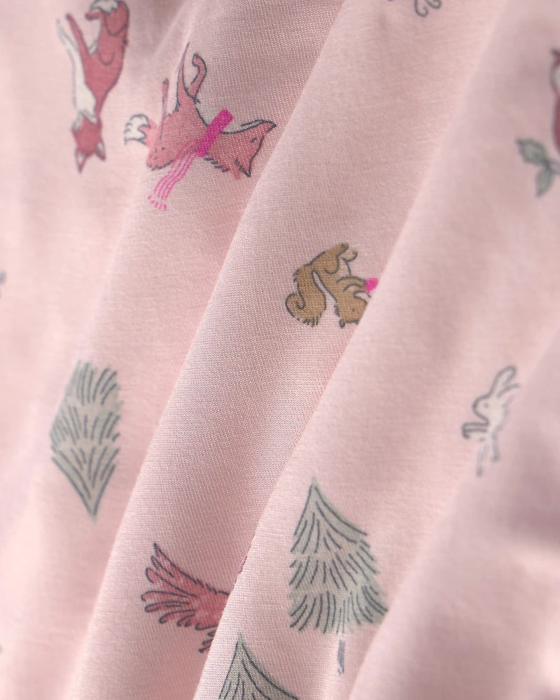 Baby Girl Woodland 2-Way Zip PurelySoft™ Wearable Blanket - Pink
