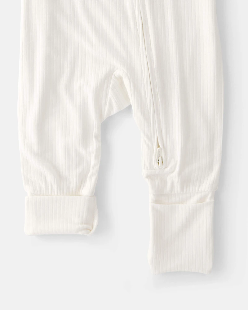 Baby 2-Way Zip PurelySoft Sleep & Play Pajama - Cream