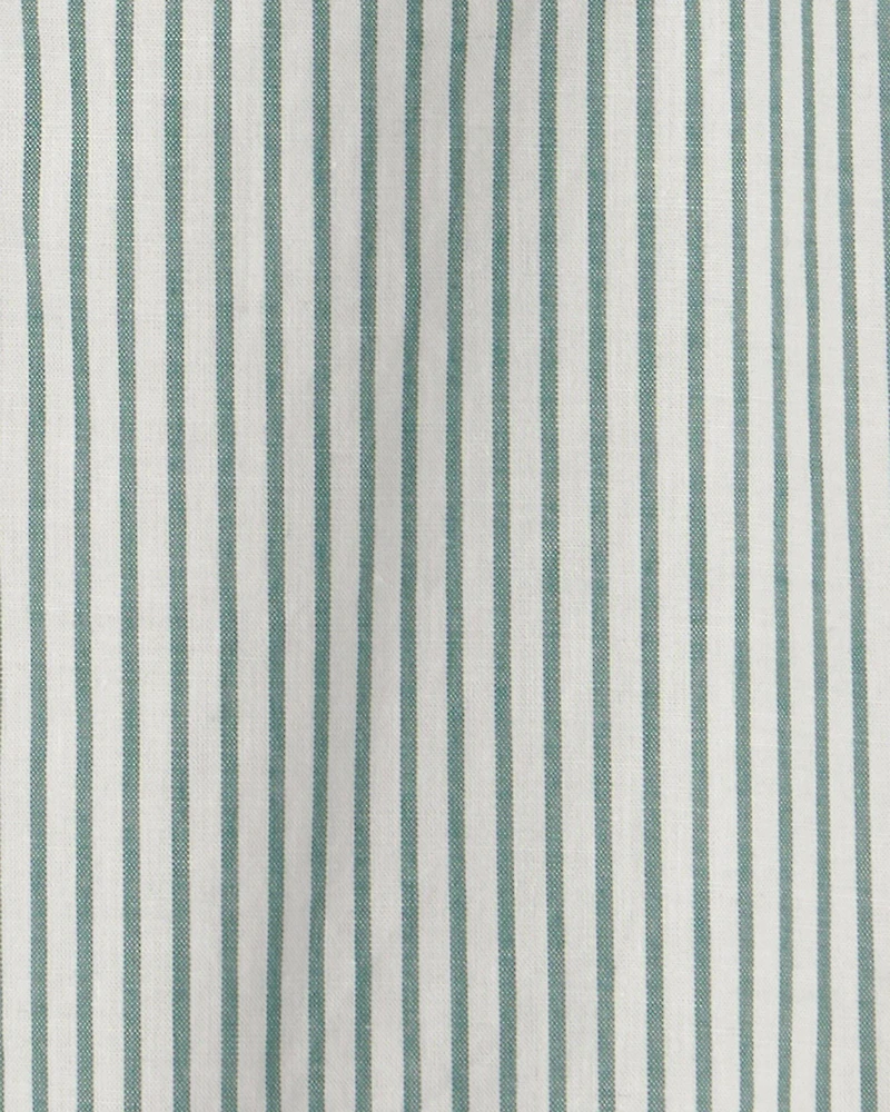 Baby Boy Stripe Short-Sleeve Romper - Green/White