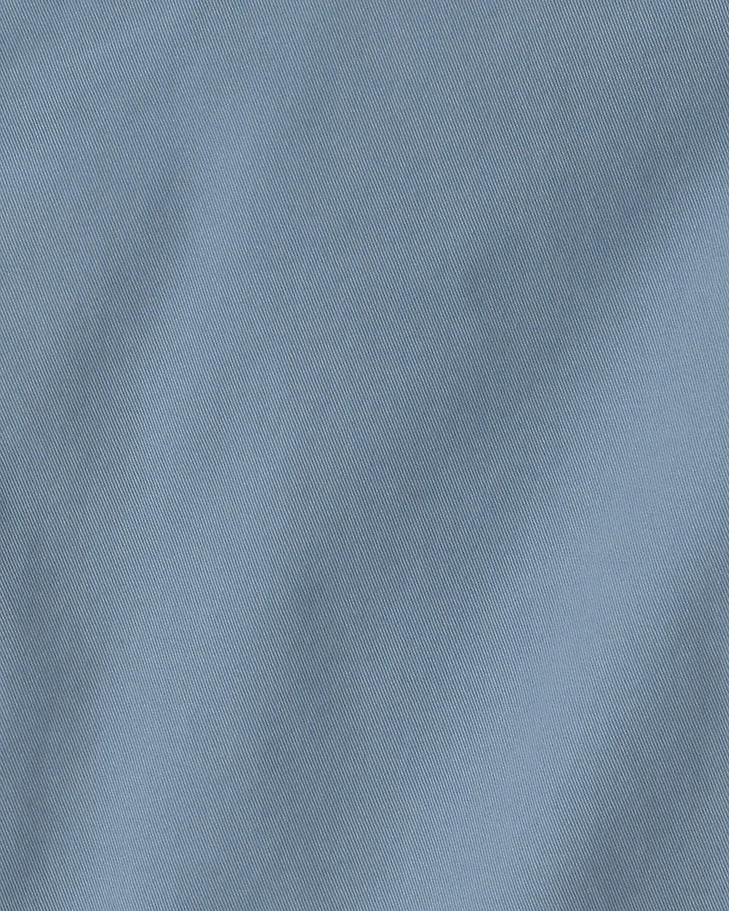 Boys Twill Flat-Front Shorts - Blue