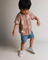 Toddler Boy Cargo Shorts with Zipper Pocket - Slate Blue
