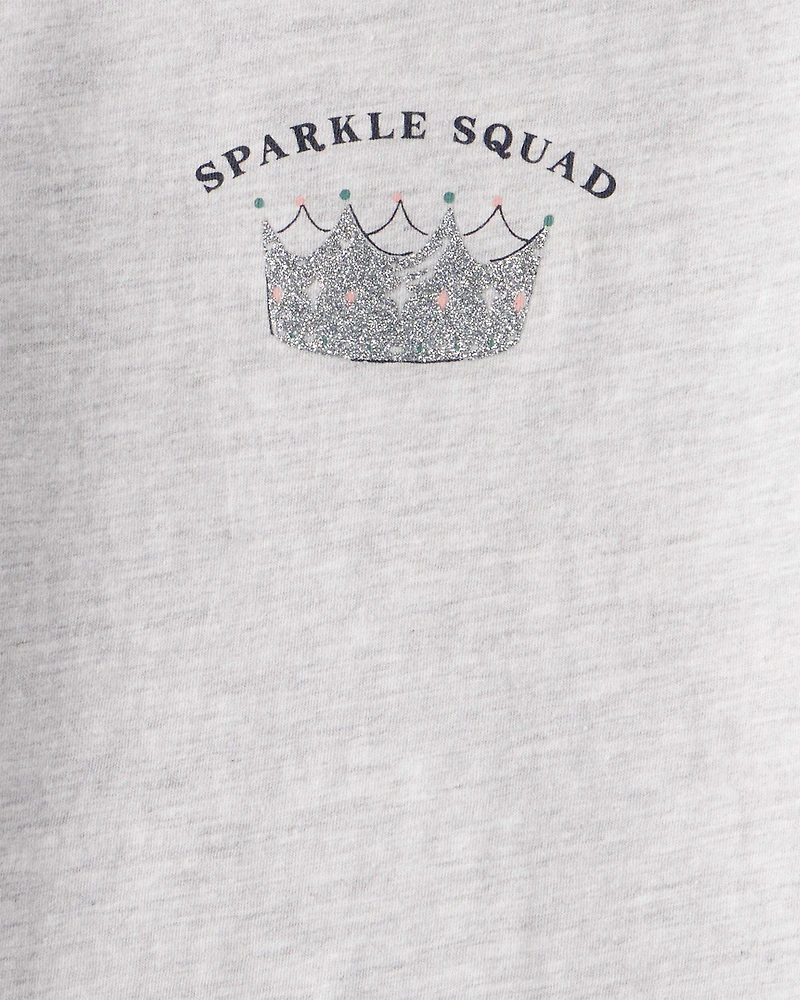 Toddler Girl Sparkle Squad Long-Sleeve Graphic Tee - Grey