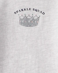 Toddler Girl Sparkle Squad Long-Sleeve Graphic Tee - Grey