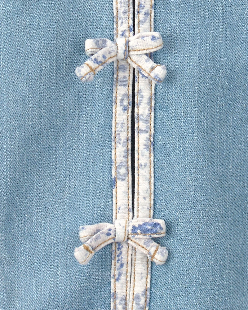 Toddler Girl Patchwork Denim Jacket - Light Wash