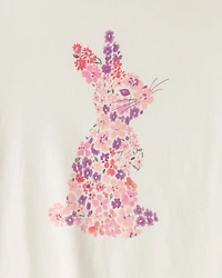 Girls Bunny Graphic Tee - Cream