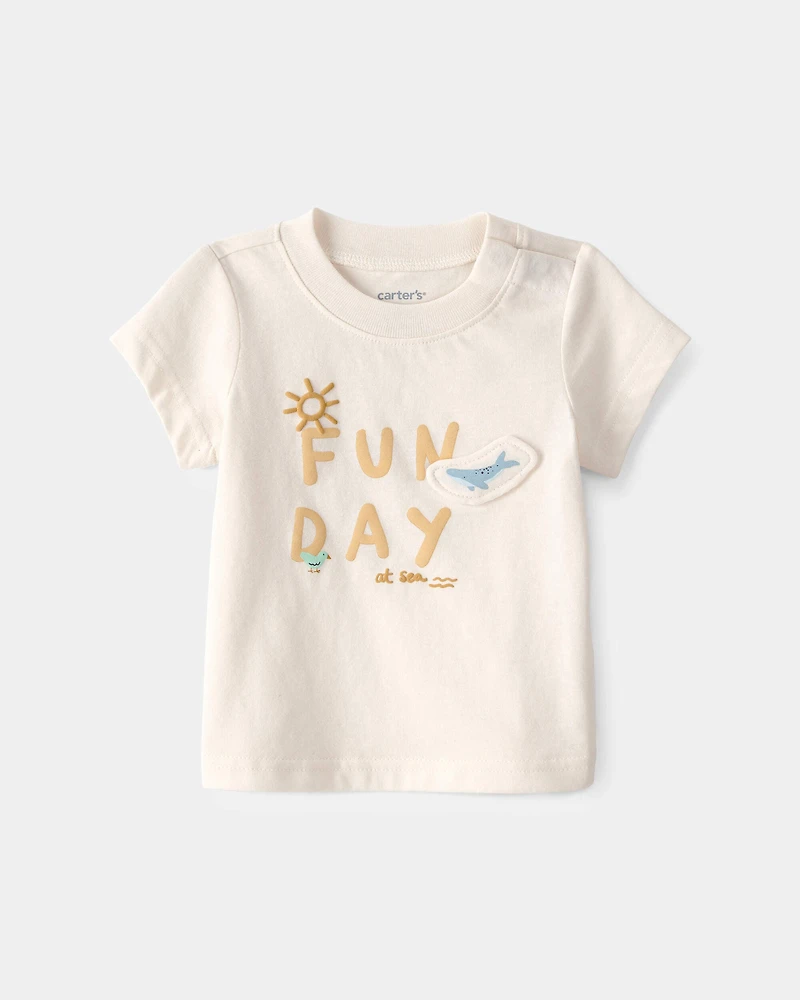 Baby 2-Piece Animal Friends Graphic Tee & Pant Set - Ivory