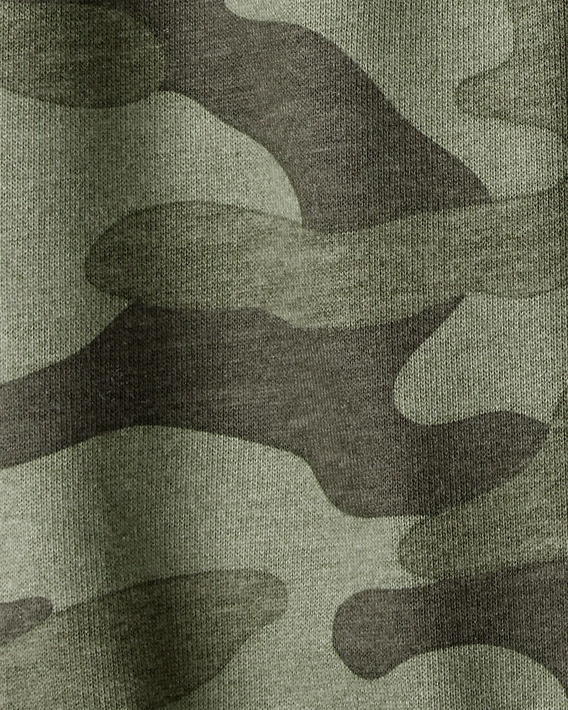 Baby Boy Camping Camo Cotton Long-Sleeve Bodysuit & Pant Set - Green/Beige