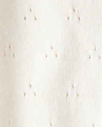 Baby Girl Organic Cotton Sweater Knit Pointelle Jumpsuit