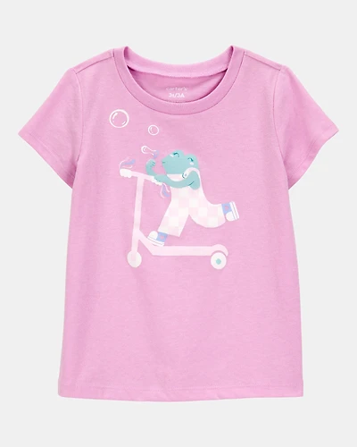 Toddler Girl Scooter Frog Short-Sleeve Graphic Tee - Pink