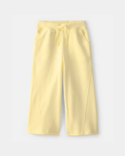 Toddler Girl French Terry Wide-Leg Pants - Yellow