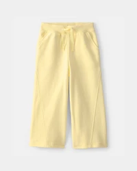 Toddler Girl French Terry Wide-Leg Pants - Yellow