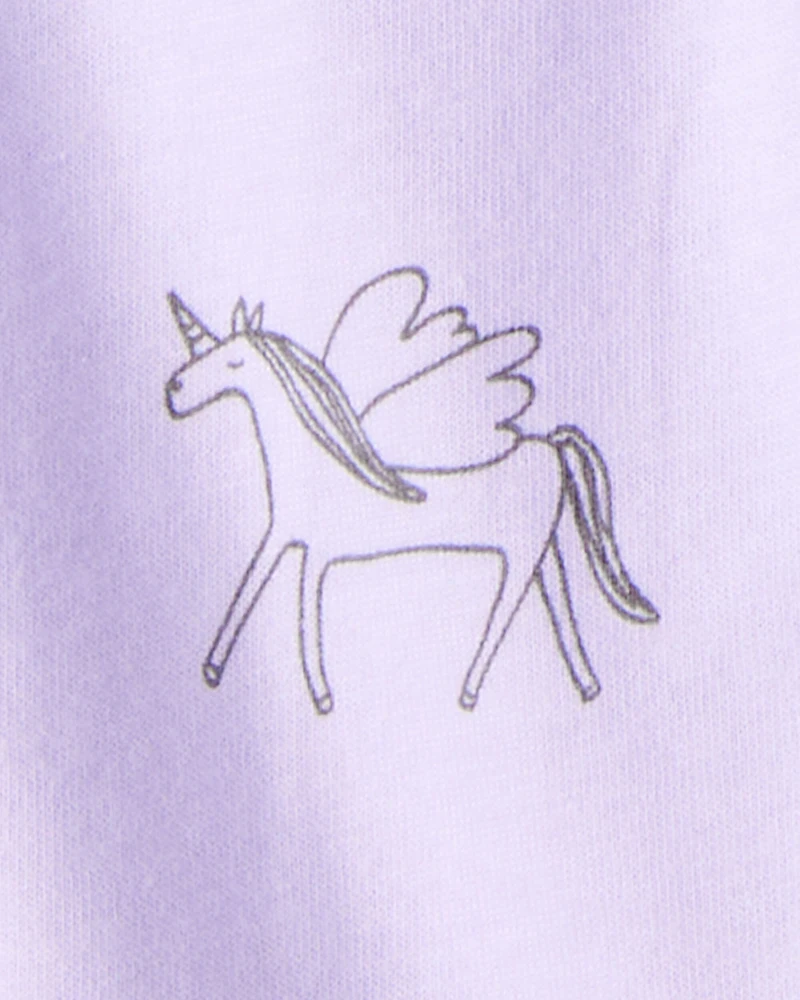 Baby Girl 'Daddy's Little Princess' Star Print Cotton Long-Sleeve Bodysuit & Pant Set - White/Purple