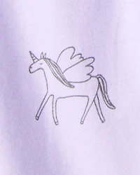 Baby Girl 'Daddy's Little Princess' Star Print Cotton Long-Sleeve Bodysuit & Pant Set - White/Purple