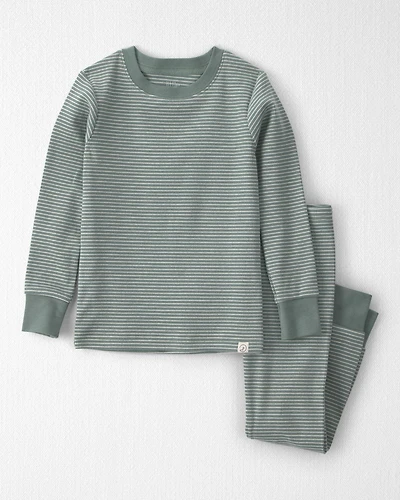 Toddler 2-Piece Organic Cotton Ribbed Pajamas in Stripes