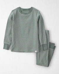 Toddler 2-Piece Organic Cotton Ribbed Pajamas in Stripes