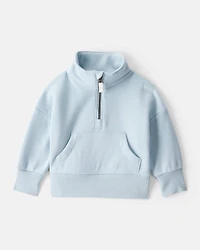 Baby Girl DayDream Fleece Long-Sleeve Quarter-Zip Pullover Sweatshirt - Blue