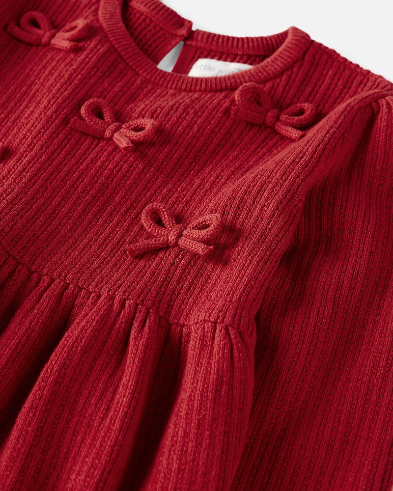 Toddler Girl Organic Cotton Sweater Knit Dress