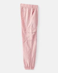 Girls Woven Cargo Joggers - Pink