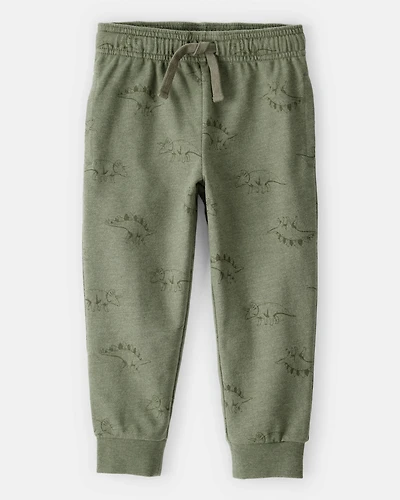 Toddler Boy Dinosaur French Terry Jogger - Green